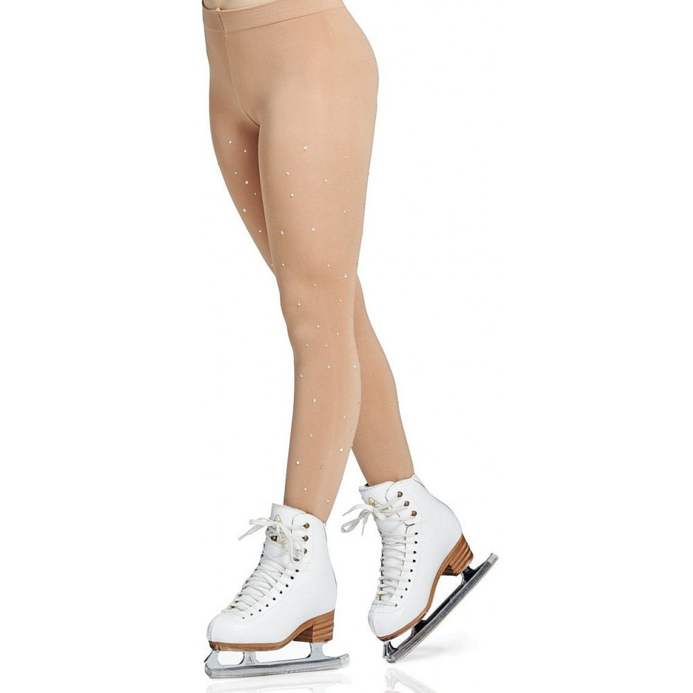 Mondor 911 Figure Skating Freestyle Footed Tights with Rhinestones, caramel