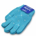 Blau Eiskunstlauf-Handschuhe mit Strass-Steinen