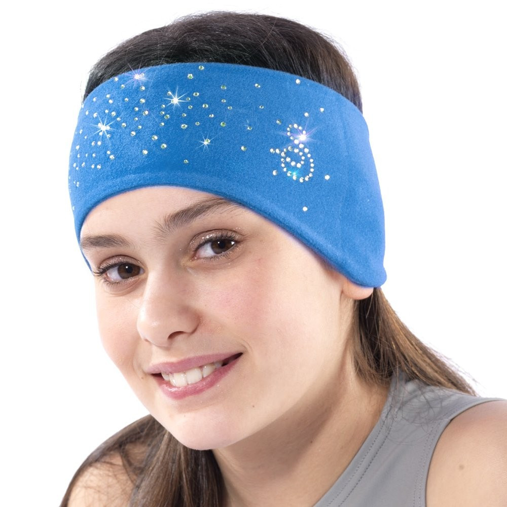 Sagester Stirnband mit Glitzersteinen, blau