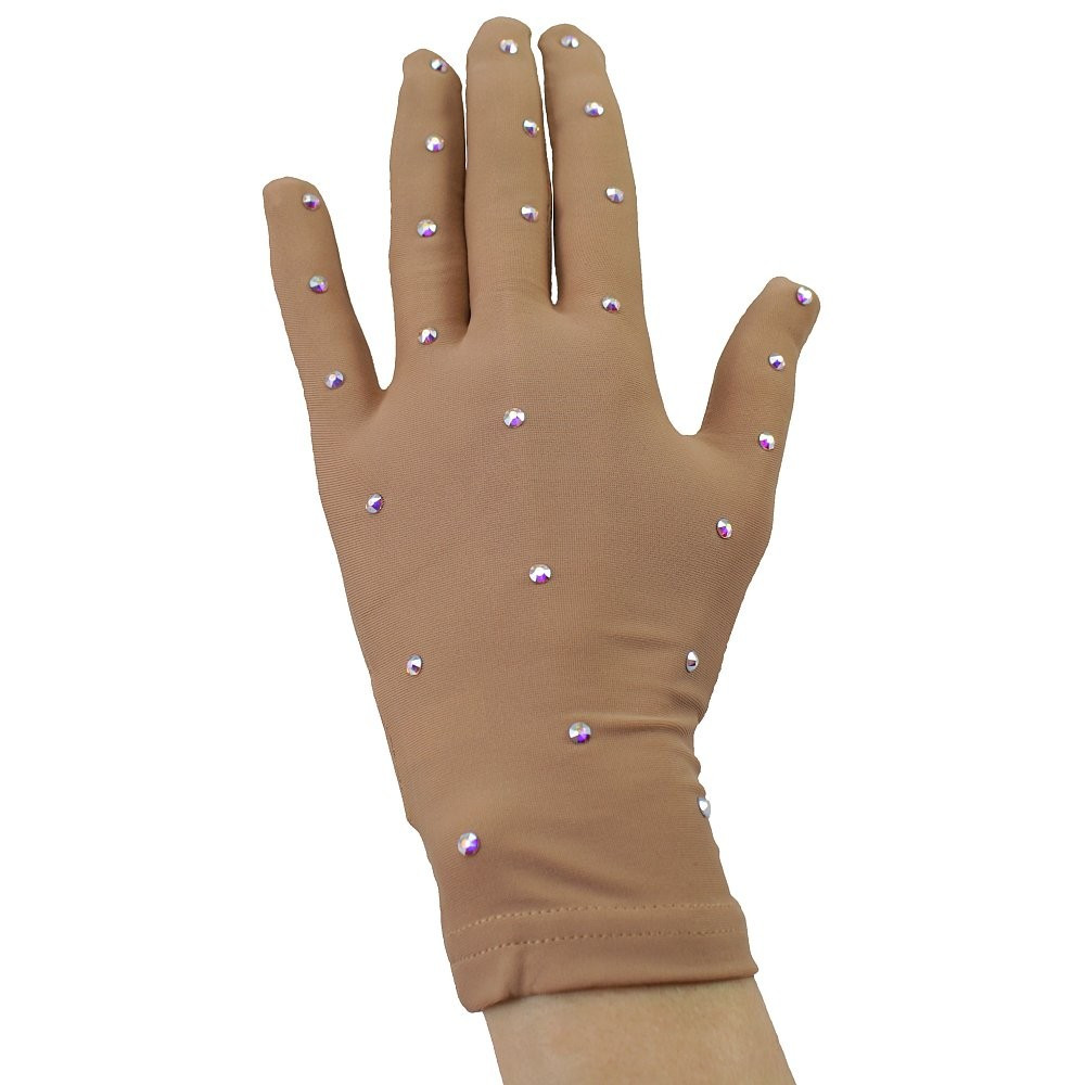 Sagester 523 Lycra Figure Skating Gloves with Crystals