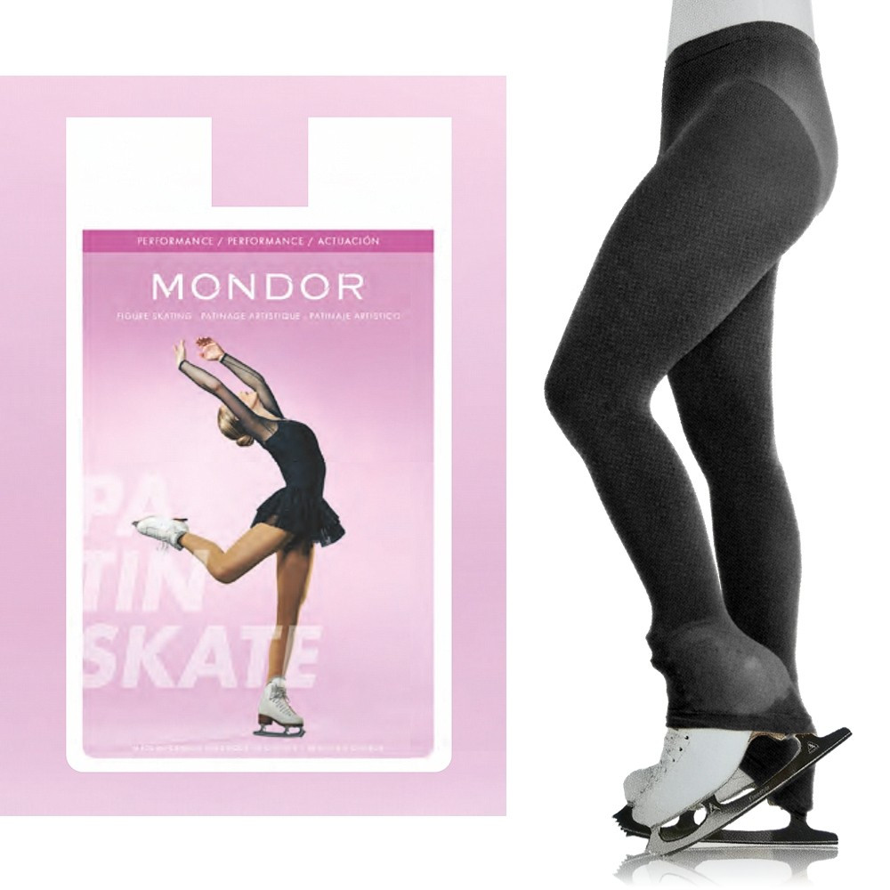 Mondor 3327 Footless Heel Cover Performance Tights, black