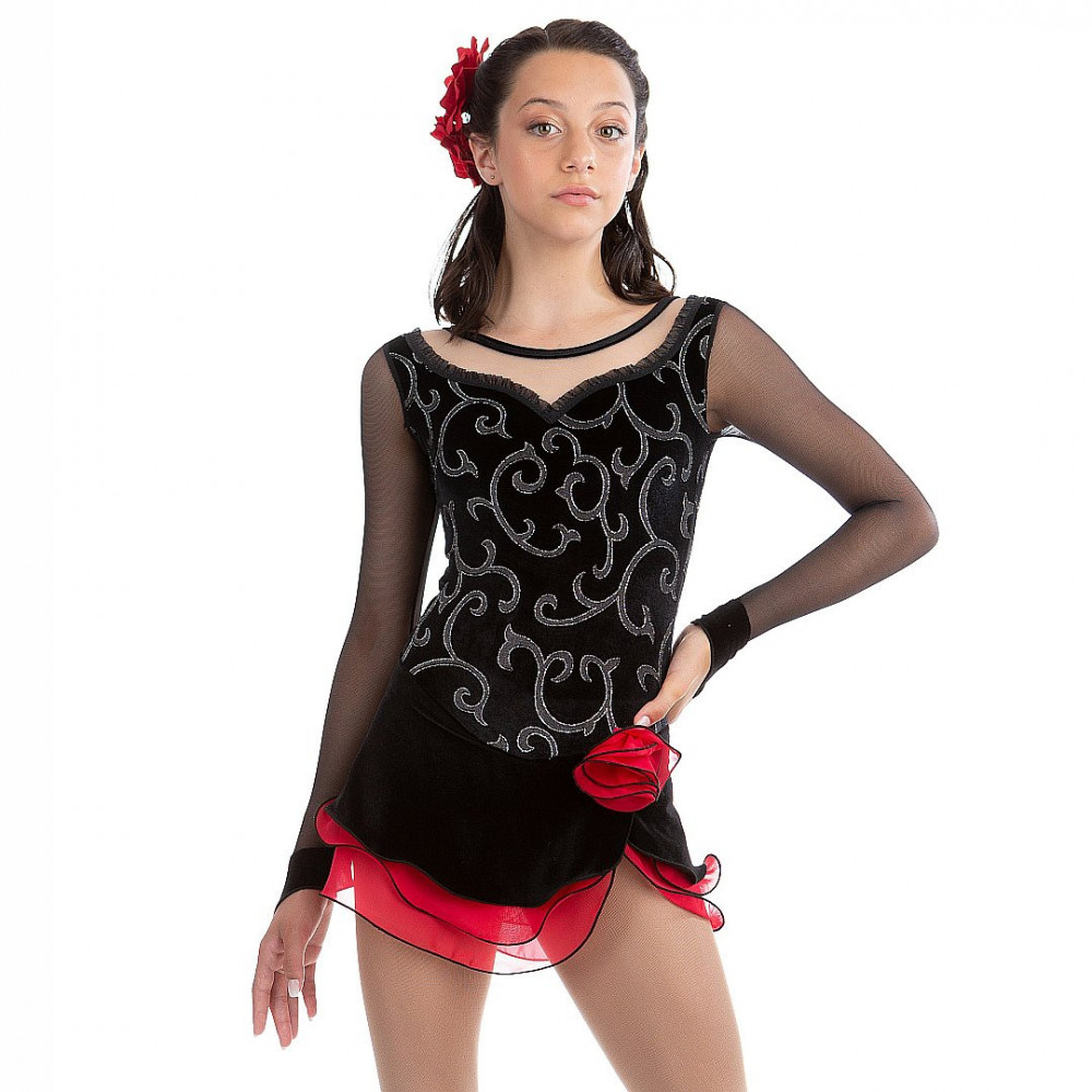 EliteXpression figure skating dress „Tango“, black-red