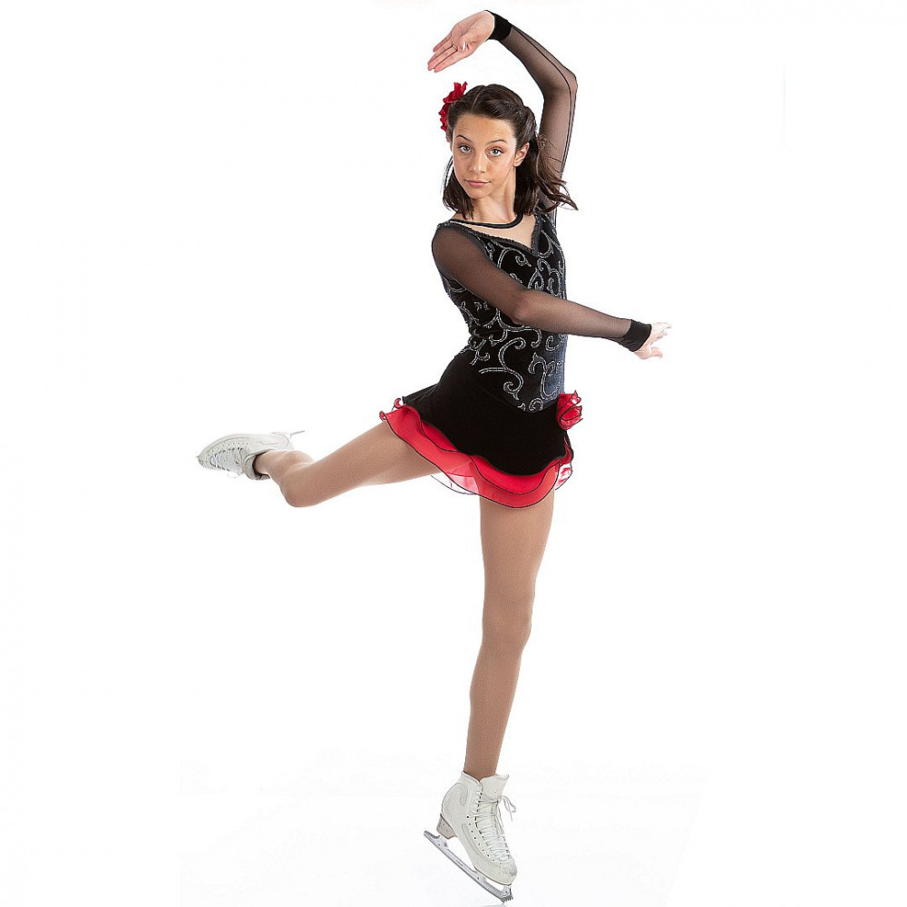 EliteXpression figure skating dress „Tango“, black-red